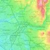 Mapa topográfico Ashton-under-Lyne, altitud, relieve