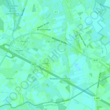 Mapa topográfico Springerlei, altitud, relieve