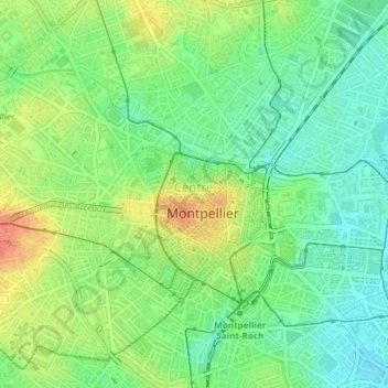 Mapa topográfico Écusson, altitud, relieve