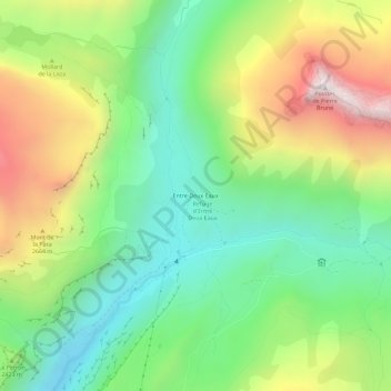 Mapa topográfico Entre Deux Eaux, altitud, relieve