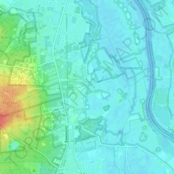 Mapa topográfico Berghuizen, altitud, relieve