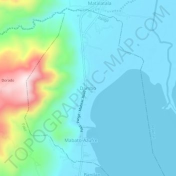 Mapa topográfico Dambo, altitud, relieve