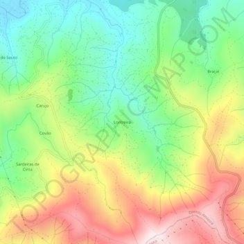 Mapa topográfico Lontreira, altitud, relieve