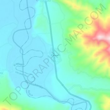 Mapa topográfico Casual, altitud, relieve