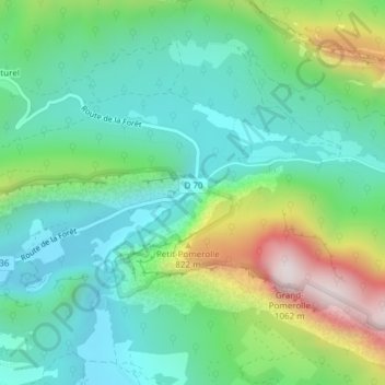 Mapa topográfico Le Pertuis, altitud, relieve
