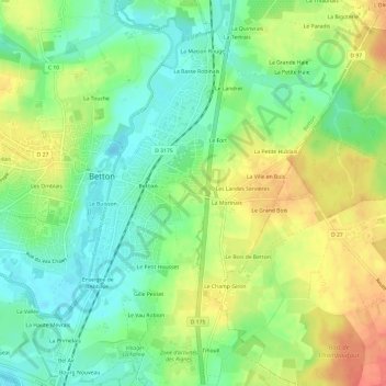 Mapa topográfico La Haute Plesse, altitud, relieve
