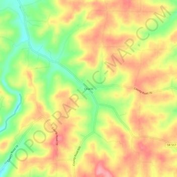Mapa topográfico Charm, altitud, relieve