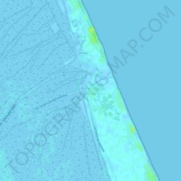 Mapa topográfico Mareny de Barraquetes, altitud, relieve