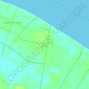 Mapa topográfico Sendanu Darul Ihsan, altitud, relieve