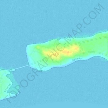 Mapa topográfico Jungkat, altitud, relieve