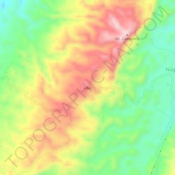 Mapa topográfico Libo, altitud, relieve