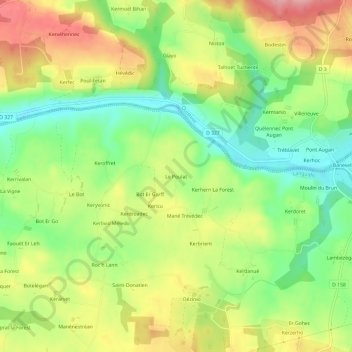 Mapa topográfico Le Poulat, altitud, relieve