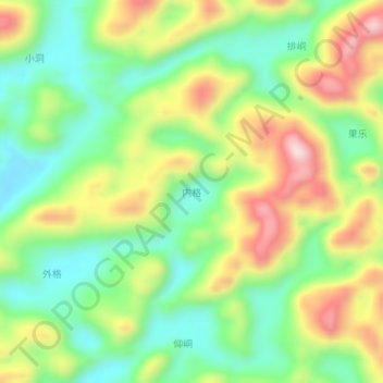 Mapa topográfico 内格, altitud, relieve