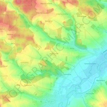 Mapa topográfico Sichartsreit, altitud, relieve