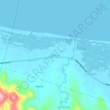 Mapa topográfico Ondoy, altitud, relieve