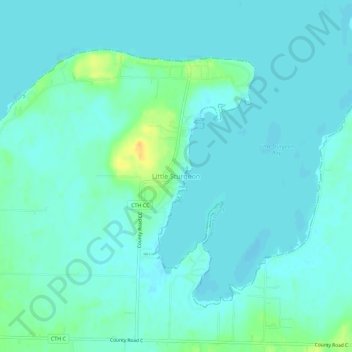 Mapa topográfico Little Sturgeon, altitud, relieve