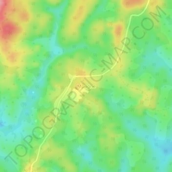 Mapa topográfico Mpagne, altitud, relieve