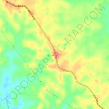 Mapa topográfico Suka Jaya, altitud, relieve