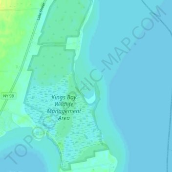 Mapa topográfico Catfish Bay, altitud, relieve
