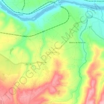 Mapa topográfico Concavada, altitud, relieve