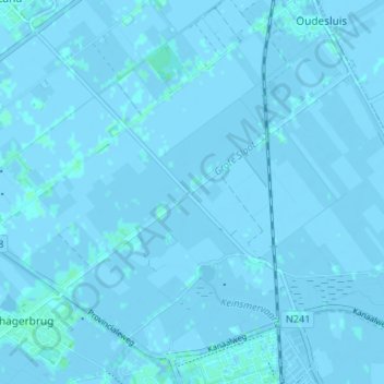 Mapa topográfico Keinsmerbrug, altitud, relieve