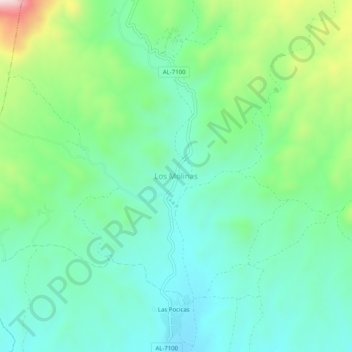 Mapa topográfico Los Molinas, altitud, relieve