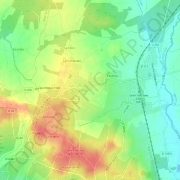 Mapa topográfico L'Aiguille, altitud, relieve