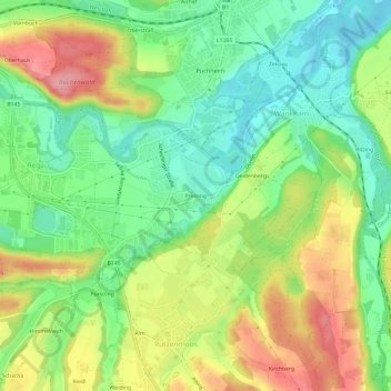Mapa topográfico Preising, altitud, relieve