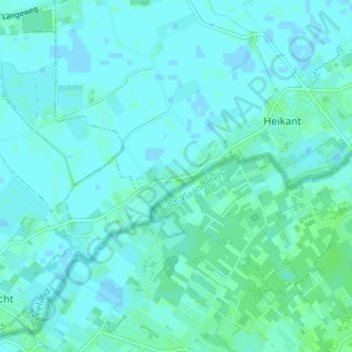 Mapa topográfico Drie Hoefijzers, altitud, relieve