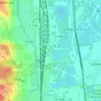 Mapa topográfico Saint-Rémy, altitud, relieve