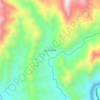 Mapa topográfico Agua Turbia, altitud, relieve