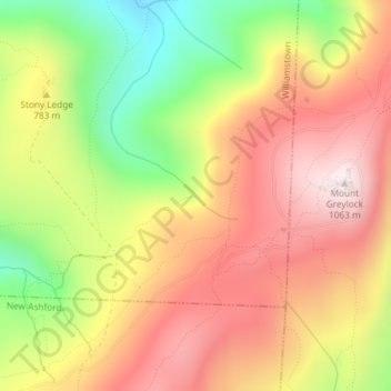 Mapa topográfico March Cataract Falls, altitud, relieve