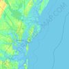 Mapa topográfico Sea Island, altitud, relieve