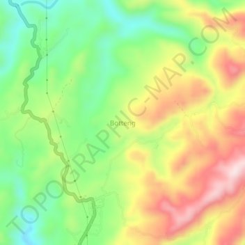 Mapa topográfico Botteng, altitud, relieve