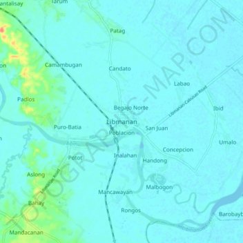 Mapa topográfico Libmanan, altitud, relieve
