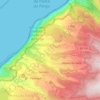 Mapa topográfico Chã do Curral, altitud, relieve