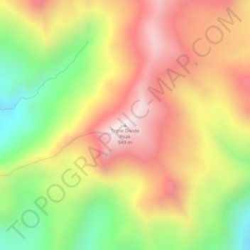 Mapa topográfico Triple Divide Peak, altitud, relieve