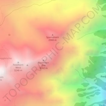 Mapa topográfico P3014, altitud, relieve