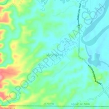 Mapa topográfico Maningalao, altitud, relieve
