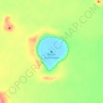 Mapa topográfico Volcan Los Vidrios, altitud, relieve