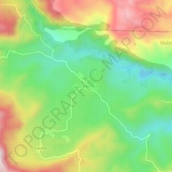 Mapa topográfico San Fermin, altitud, relieve