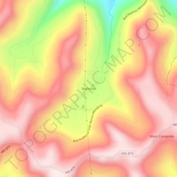 Mapa topográfico Walachai, altitud, relieve