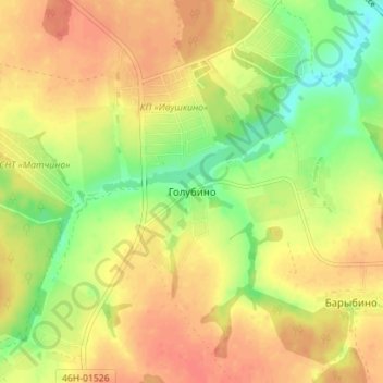 Mapa topográfico Голубино, altitud, relieve