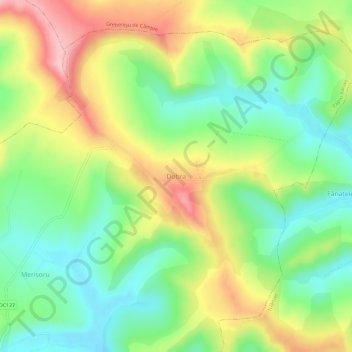 Mapa topográfico Dobra, altitud, relieve