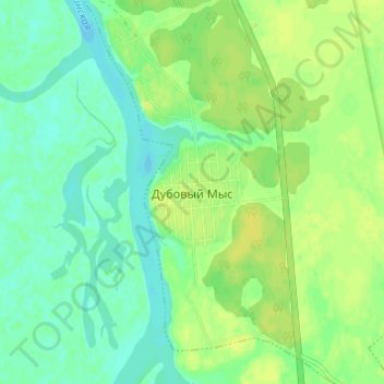 Mapa topográfico Dubovyy mys, altitud, relieve