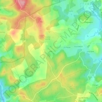Mapa topográfico Liez, altitud, relieve