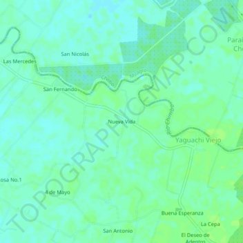 Mapa topogr fico Nueva Vida altitud - Thumbnail 