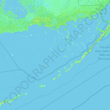 Mapa topográfico Panhandle Key, altitud, relieve