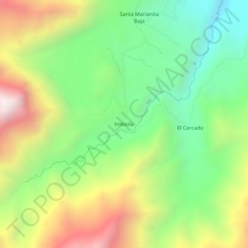 Mapa topográfico Imbiola, altitud, relieve