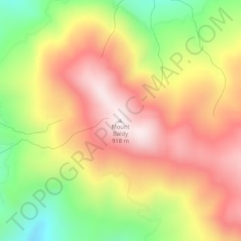 Mapa topográfico Mount Baldy, altitud, relieve